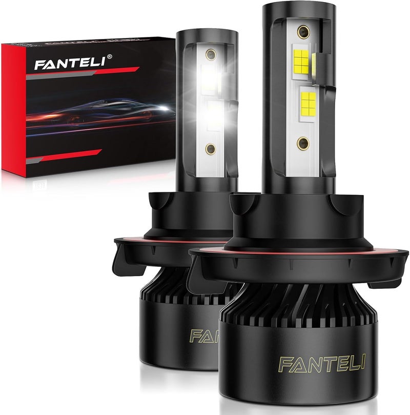 FANTELI High and Low Beam Combo 6500K Cool White 800% Brighter 34000LM, Backup 1:1 Design with Cooling Fan Plug and Play Off-Road Light Bulbs, Pack of 2, Interior Light - Image 1